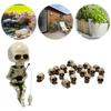 Resin Mini Skull Figurines Halloween Decor Cute Skeleton Gnome Figurine 20PCS Mini Skull Heads for Outdoor Garden Yard Lawn Pond