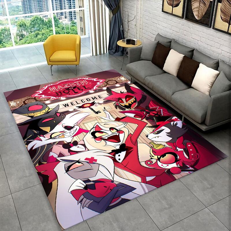 3D Cartoon H-Hazbin Hotel Charlie Carpet Rug for Playroom Bedroom Living Room Sofa Home Decor,kid Area Rug Non-slip Floor Mat