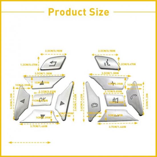 Steering Wheel Button Trim Fits For Mercedes E Benz C G Class 2012-2016 Silver