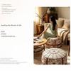 PU Leather Ottoman Pouf Fillable Design Round Pouf Cover New Floor Seat Cushion  Home Use