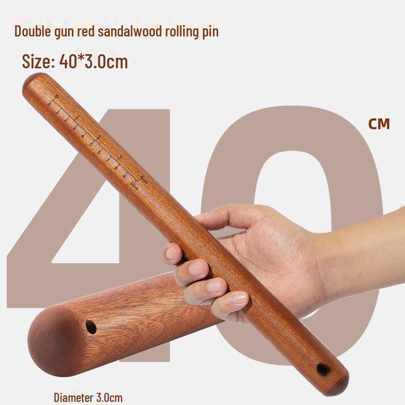Double Gun Red Sandalwood Non-Stick Rolling Pin for Noodles & Dumplings
