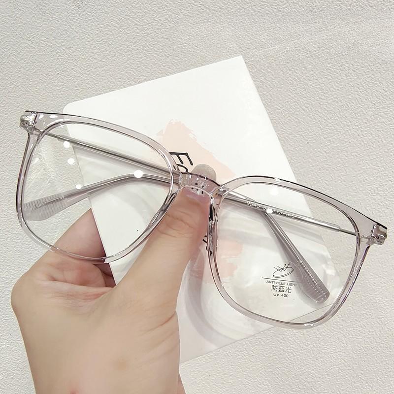 

Оправа для очков «Сквозь чай» TR ​​Сверхлегкая оправа Женские плоские очки можно сочетать с очками для близорукости Модные очки с защитой от синего света