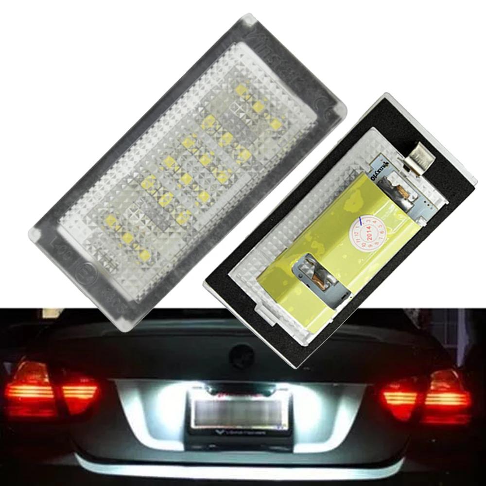 

2Pcs No Error LED Number License Plate Lamp For BMW E46 2D facelift M3 facelift 2004-2006 White 12V Canbus License Plate Light