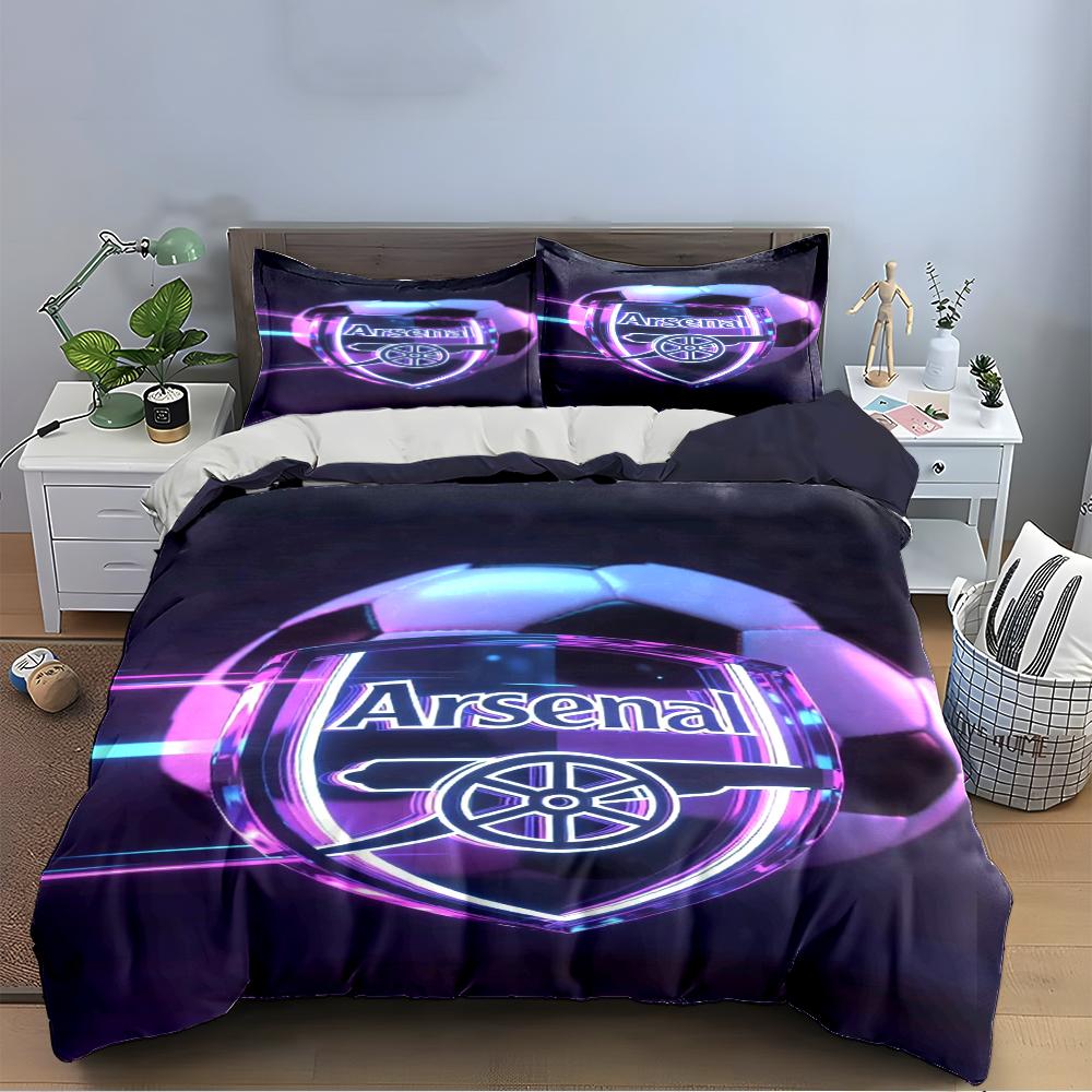 Arsenal Football Bedding Set Bedding Set (1 Duvet Cover, 2 Pillowcases, Duvet Not Included)
