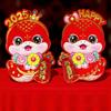 1 Pair Glitter Zodiac Snake Door Sticker 3D Couplet Spring Festival Windows Decal  Shopping Mall