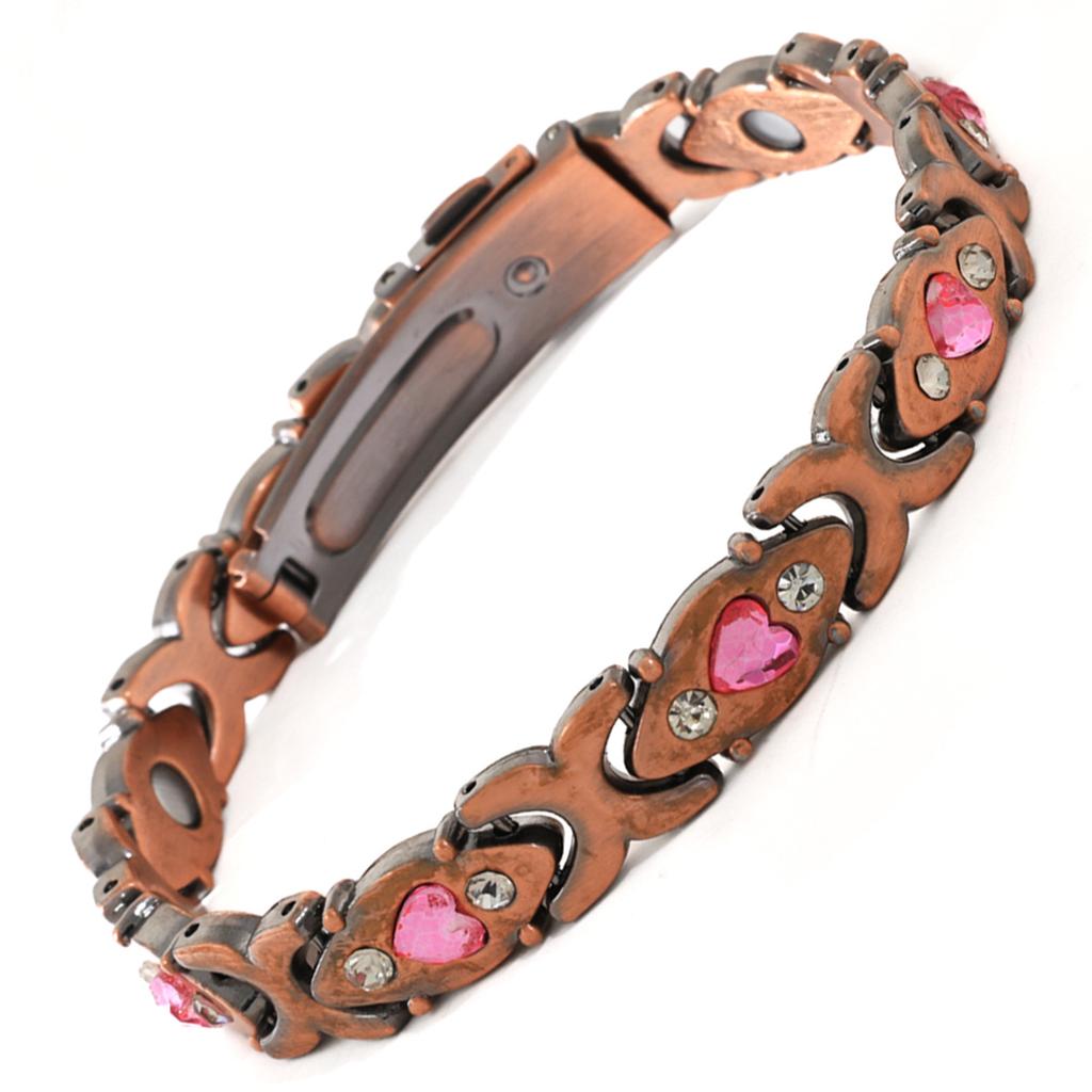 Explosive removable heart-shaped magnet bracelet, environmentally friendly alloy diamond-encrusted adjustable bracelet
