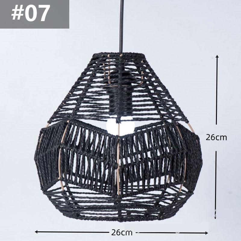 14 Styles Natural Woven Lampshade Vintage Hanging Pendant Lamp Shade Rattan Chandelier Café Restaurant Lighting Home Art Decor