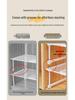 Punch-Free Retractable Kitchen Cabinet Organizer: Iron Art Grid Shelf & Stackable Wardrobe Partition.