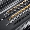 K-pop Fashion Men's Multi-Color Titanium Steel Square Buckle Necklace