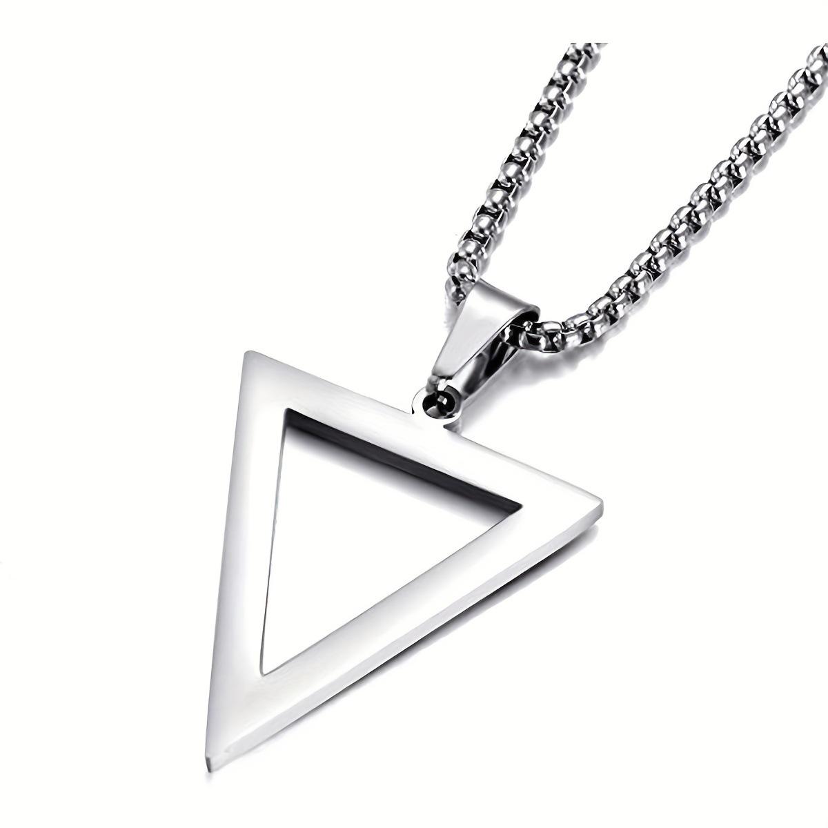 

Ожерелье с подвеской в виде перевернутого треугольника из нержавеющей стали для мужчин и мальчиков