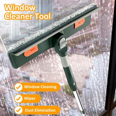 Window Squeegee Multi-function Window Cleaner Tool with 57/89inch Extension Flexible Window Pole Detachable Microfiber Scrubber