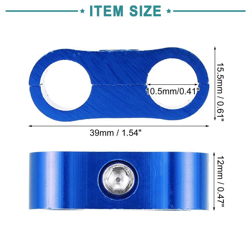 ACROPIX AN4 Hose Separator Clamp Car Accessories Blue - Pack of 3