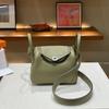 2026 new first-layer cowhide tc cowhide 19cm mini lindy bag crossbody leather medicine bag genuine leather women's bag