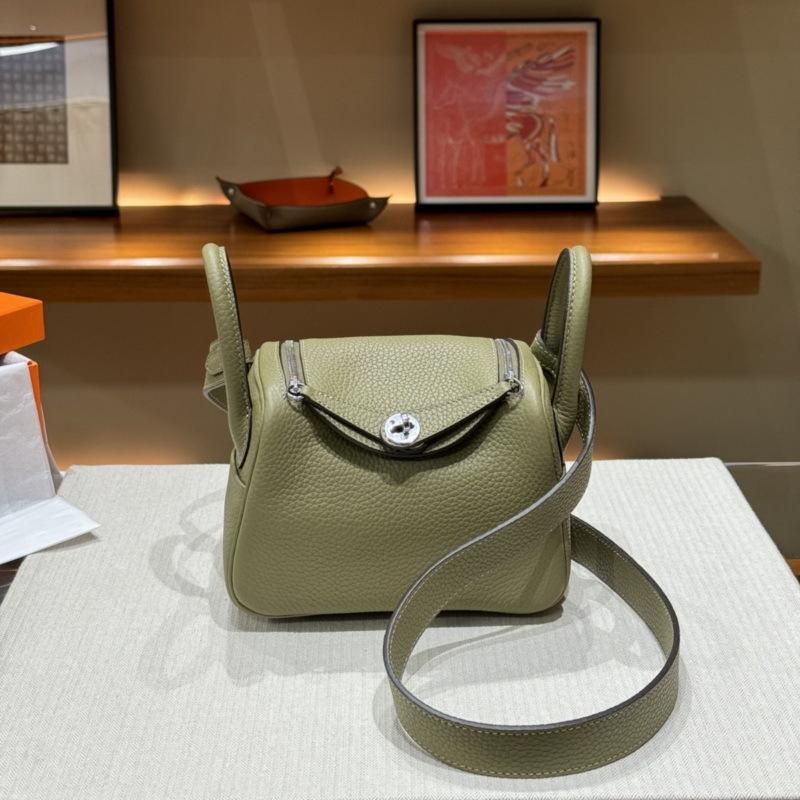 2026 new first-layer cowhide tc cowhide 19cm mini lindy bag crossbody leather medicine bag genuine leather women's bag