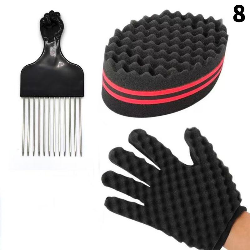 Friseursalon Herren Haarflechter Twist Schwamm Handschuhe Afrikanisches Haar Styling Gabel Kamm Haar Locken Schaumstoff Für Salon Friseurbedarf