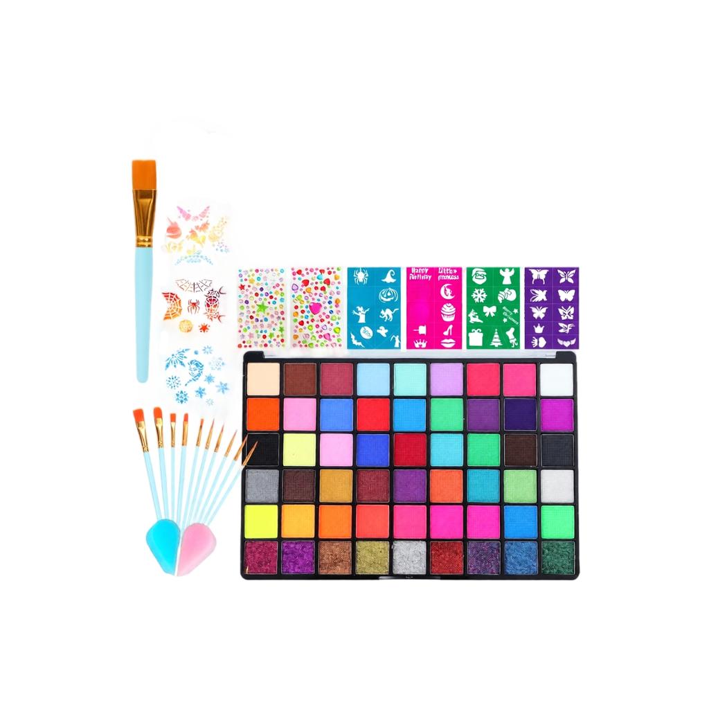 54 Color Face Paint Set for Halloween - Face Painting Makeup and Adults