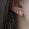 925 Silver Needle Simple Small Stud Earrings Round Cubic Zirconia Minimalist Stud Earrings Gift for Her