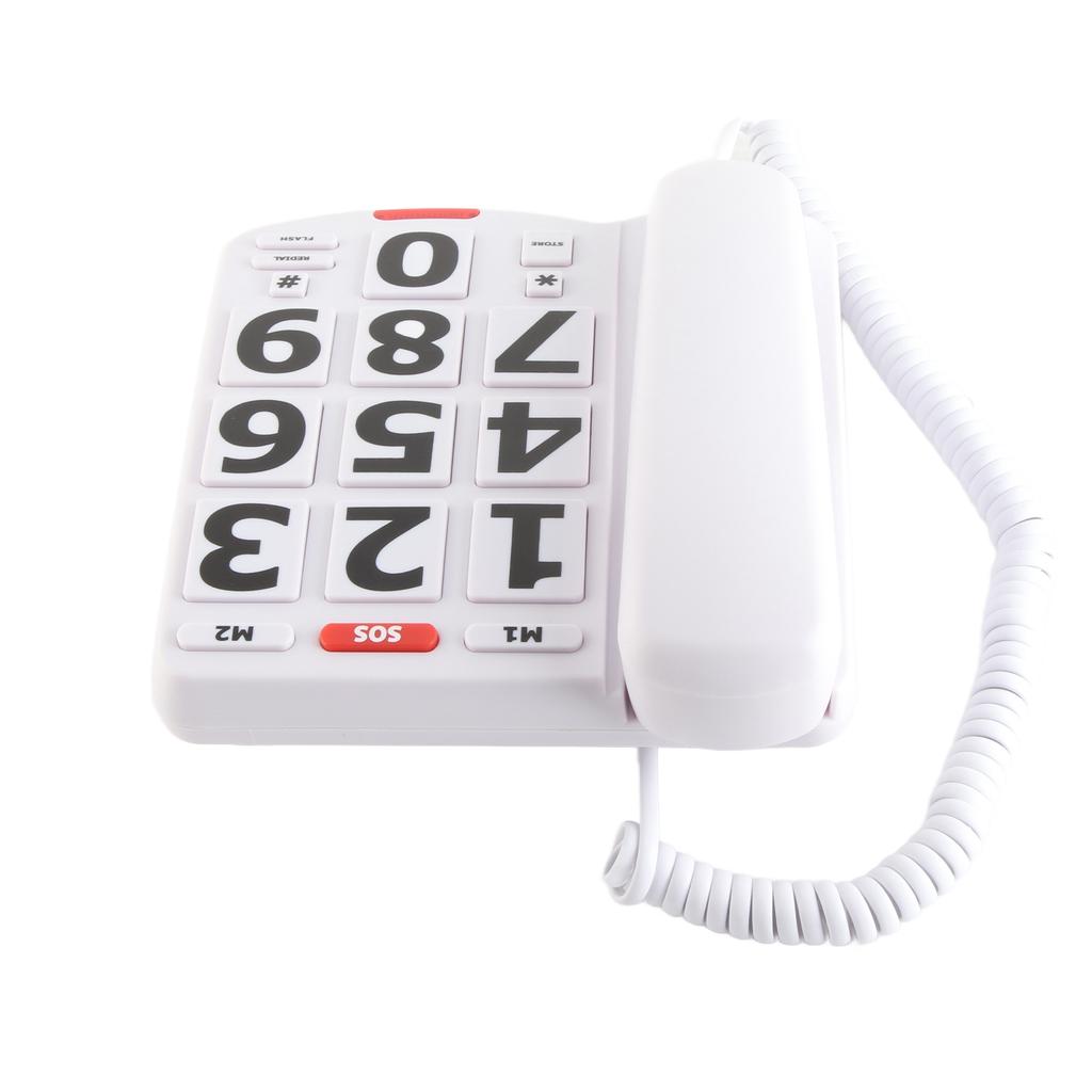 Téléphone Fixe pour Personnes Âgées avec Gros Boutons Téléphone Filaire pour Personnes Âgées Malentendantes