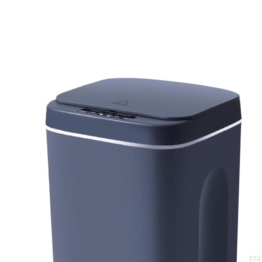 Small Bathroom Trash Can with Lid, Plastic Rectangular Kitchen Garbage