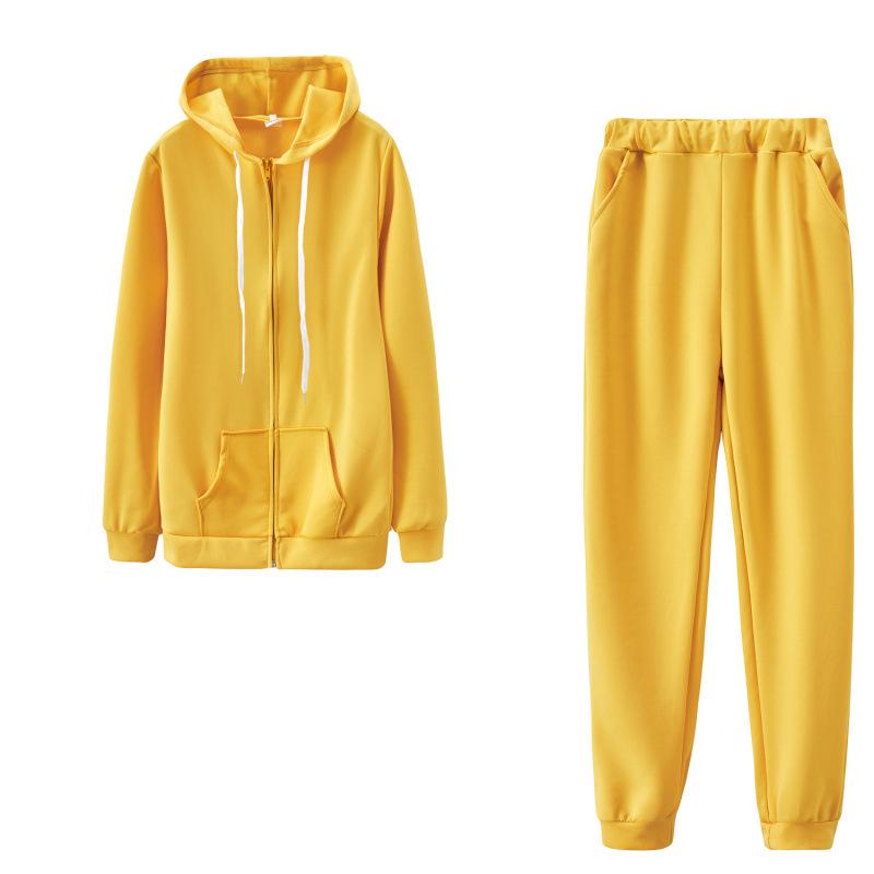 2024 Autumn Hot-Selling Women's Solid Color Hoodie Sweatshirt Sportswear Two-Piece Set