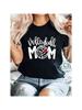 MOM Volleyball Printed Mother Plot Gift For Wounisex's T-Shirts, Summer Short Sleeved Fashion