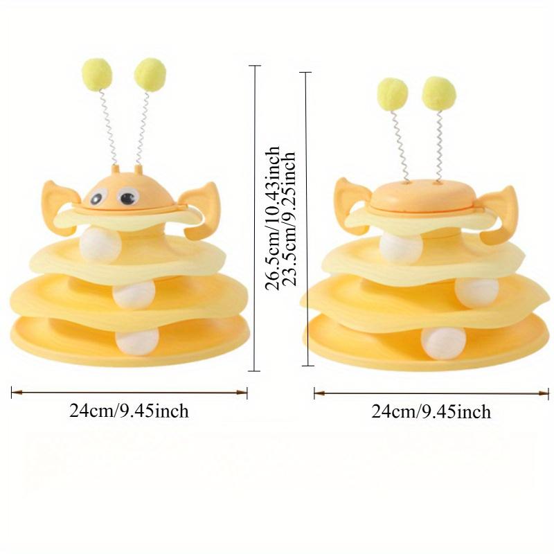 Cat toy bee amusement board becomes a fun toy for young cats to entertain themselves. Cat spinning wheel toy is a great tool for relieving boredom