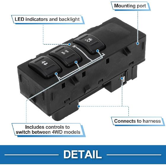 4WD Transfer Case Wheel Drive Selector Switch Wheel Drive Switch for Cadillac Escalade ESV Escalade EXT