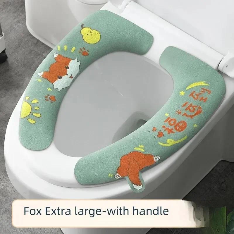 Domácnost Koupelna Sada záchodových potahů Podstavec Kreslený WC Toaleta Přilnavá podložka na sedátko Pratelná Univerzální potah na záchodové sedátko Polštář