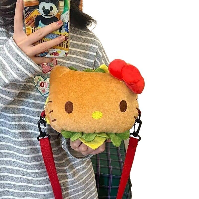 Shape Plush Burger Crossbody Bag Outdoor Leisure Bag Shoulder