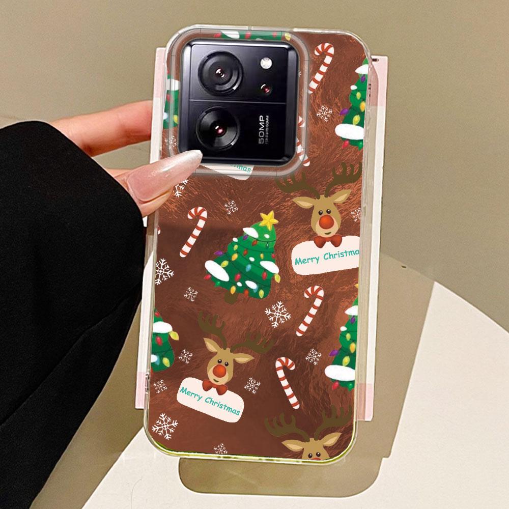 Merry Christmas Elk Tree Women Girls Phone Case for Xiaomi 13T 14T 11 Lite NE Poco X5 M6 Pro X6 X7 X3 Pro NFC C65 C61 M5S Cover