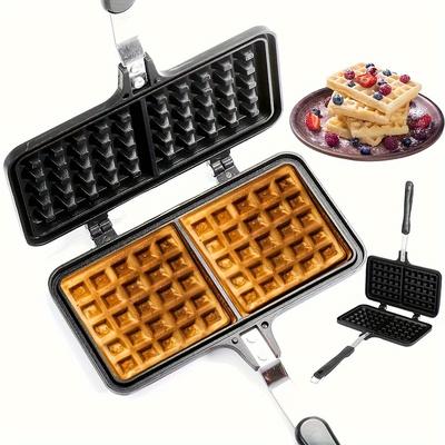 Belgisches Waffeleisen aus Aluminium für Frühstück und Nachmittagstee – Sandwich- und Grillkäse-Maker mit Antihaftbeschichtung