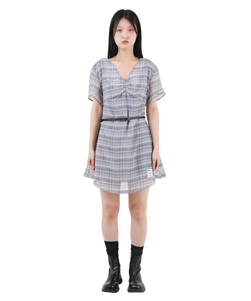 Catharsis Chiffon Mini Dress Black Check One Size