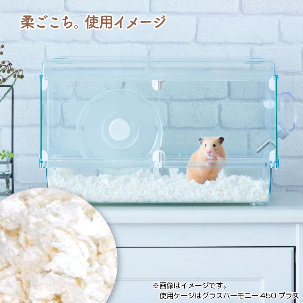 Gex Soft Fluffier Than Paper White Pulp Mat Natural Hardwood Pulp Deodorant Antibacterial Flooring Material for Hamsters and Small Animals 1.2kg 100%