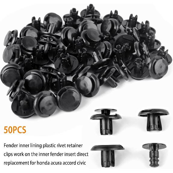 Xislet 120Pcs 10Mm Bumper Fender Clips 91503-SZ3-003 With Splash Shield Screws 90114-SE0-000 Compatible With Honda Acura Accord Civic Plastic Rivet