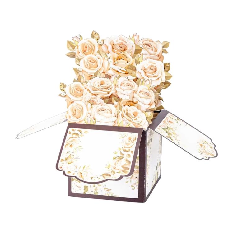 

Unique Dimensional Floral Greeting Card with Envelope Popup Flower Bouquet Gift Box Card For Holidays And Parties 1