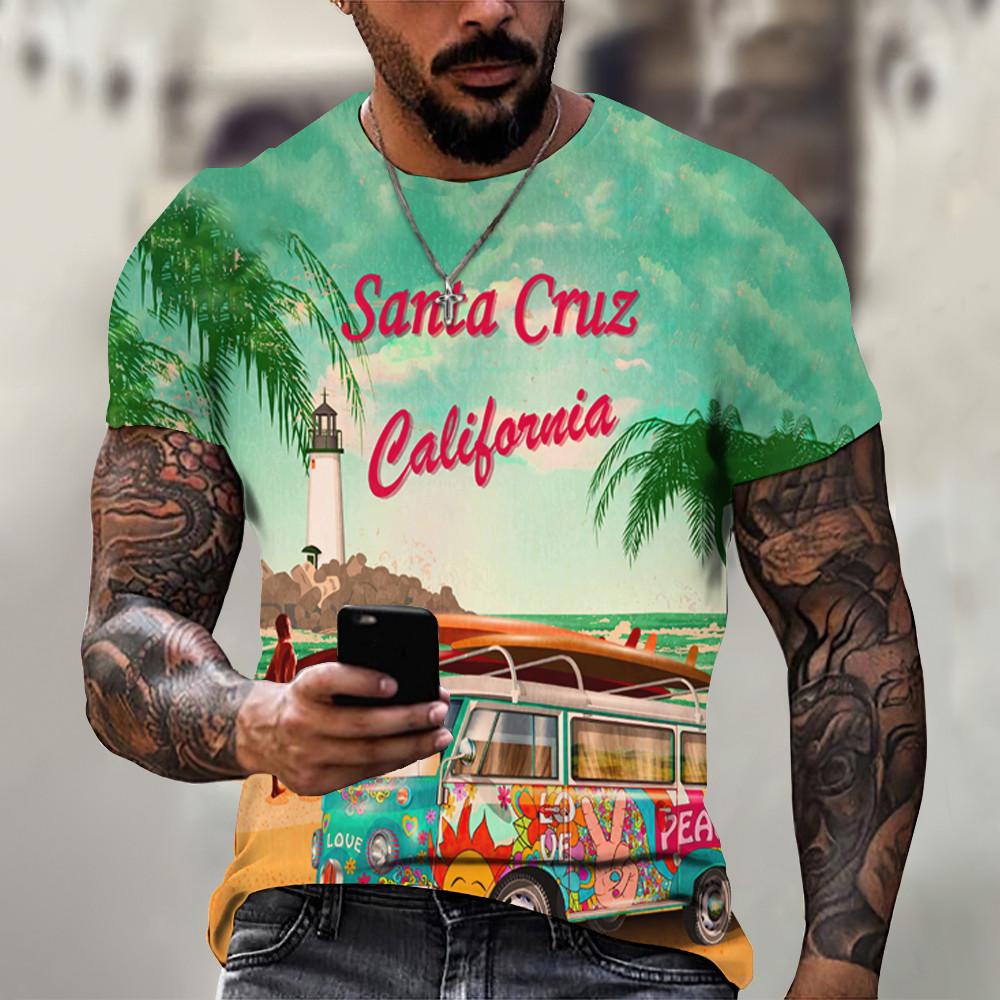 Vintage Motorcykel T-shirt För Män 3D Racing Girl Kortärmad Toppar Street Herr Biker T-shirt Oversized T-shirt Kläder