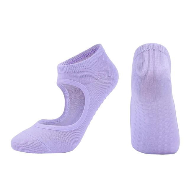 Atmungsaktive Yoga-Socken für Damen, Pilates-Socken, rutschfest, rückenfrei, für Barre, Ballett, Tanz, Zuhause, Krankenhaus, Fitnessstudio, Sportsocken