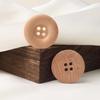 10 Stück Runde Holz Clever Buttons, Japanische Naturholzfarbe Holzhemdknöpfe, Anzug Strickjacke Holzköpfe Knöpfe