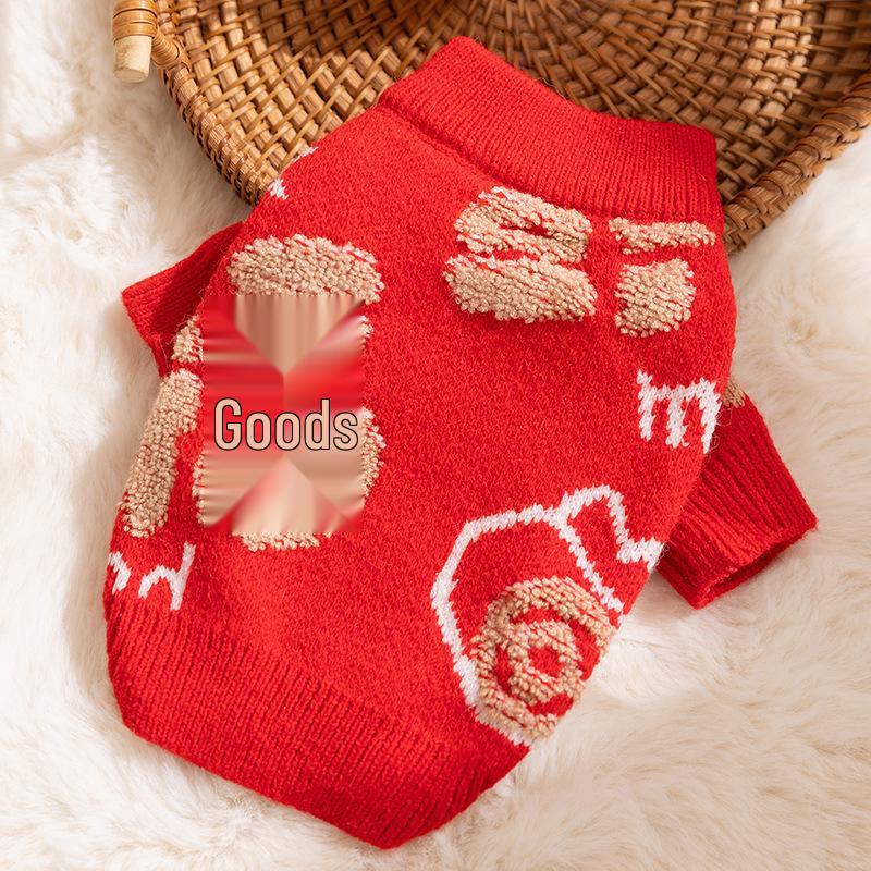 Autumn/Winter Warm Knitted Cat & Small Dog Sweater with Pompoms