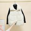 Autumn Winter Women's Vest Jacket Stand-up Collar Sleeveless Casual Loose Warm Zipper Solid Vest