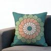 Boho Green Floral Mandala Cushion Cover Peach Skin Retro Sun Throw Pillow Case For Living Room Sofa Bed Couch Home Decor Indoors