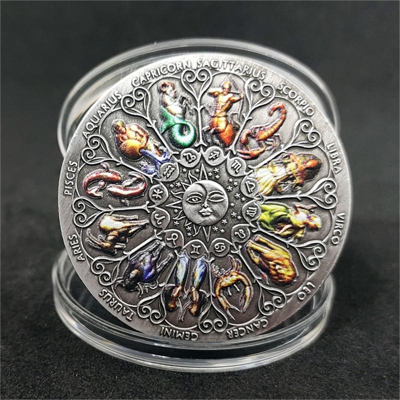 Constellation Coin Lucky Goddess Coin Twelve Constellation Commemorative Coin Souvenir Gift Coin Decorative Crafts China Mainland