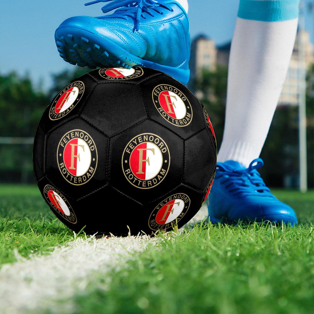 Feyenoord Rotterdam Size 5 Soccer Ball, Machine-Stitched PVC, Durable & High Bounce, All Ages Fit, Fan Merchandise, Matches & Outdoor Use.