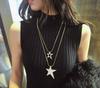 Korean Double Layer Rhinestone Star Necklace