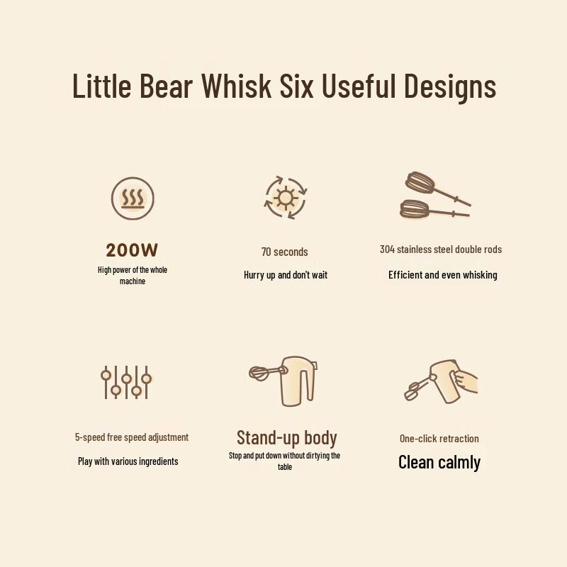 Bear Handheld Electric Mixer
