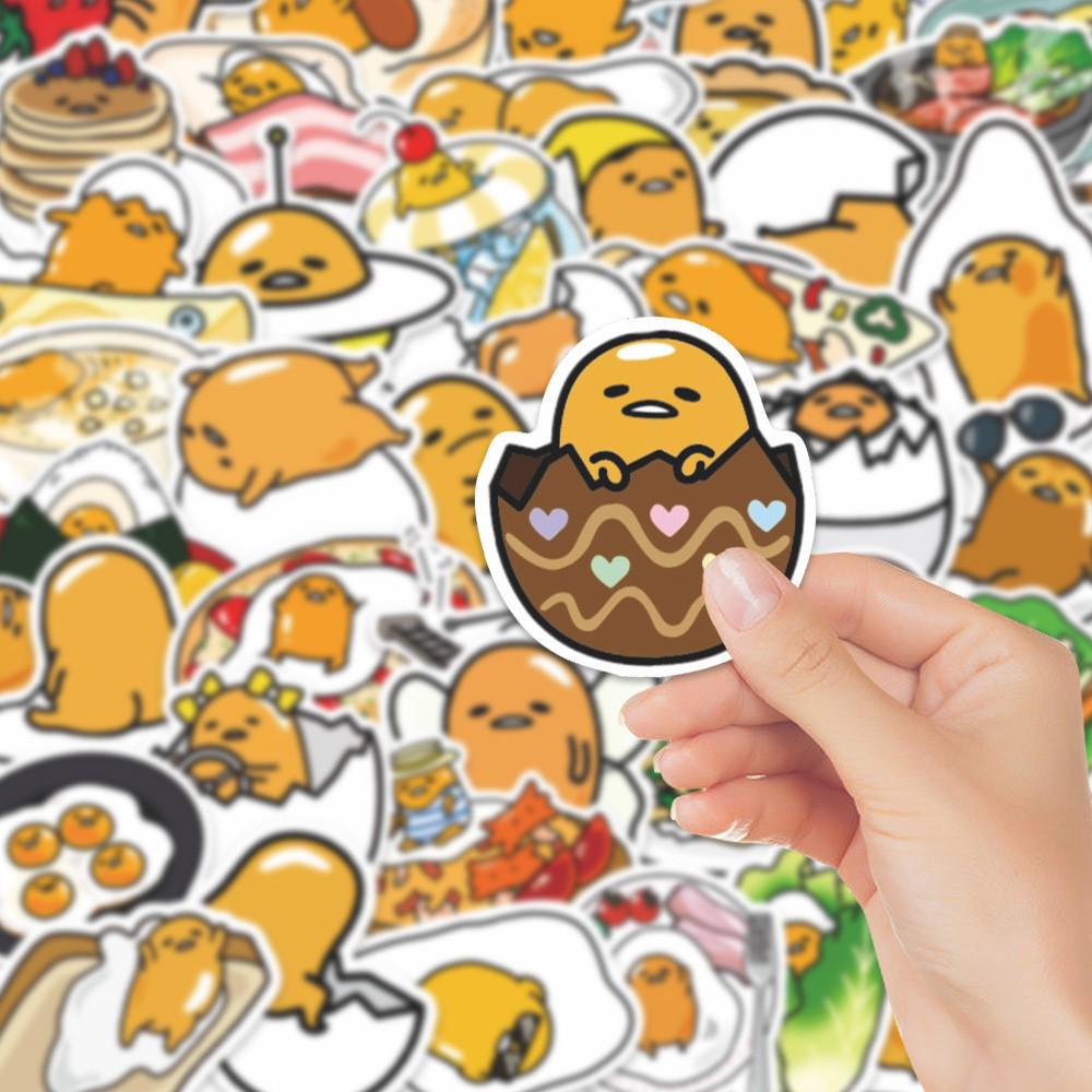 50 Lazy Egg Yolk Cute Stickers for Journals, Suitcases, Notebooks - Waterproof & DIY-Friendly