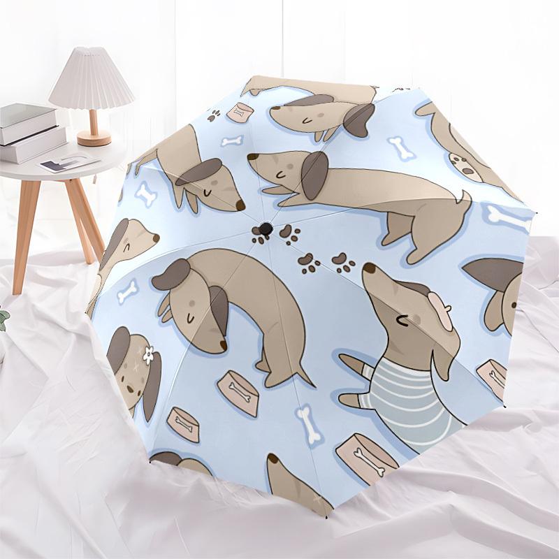 1pc Dachshund Bones Automatic Open/Close Umbrella Compact Folding Umbrella, All-Season Portable Umbrella for Women/Men F1124119