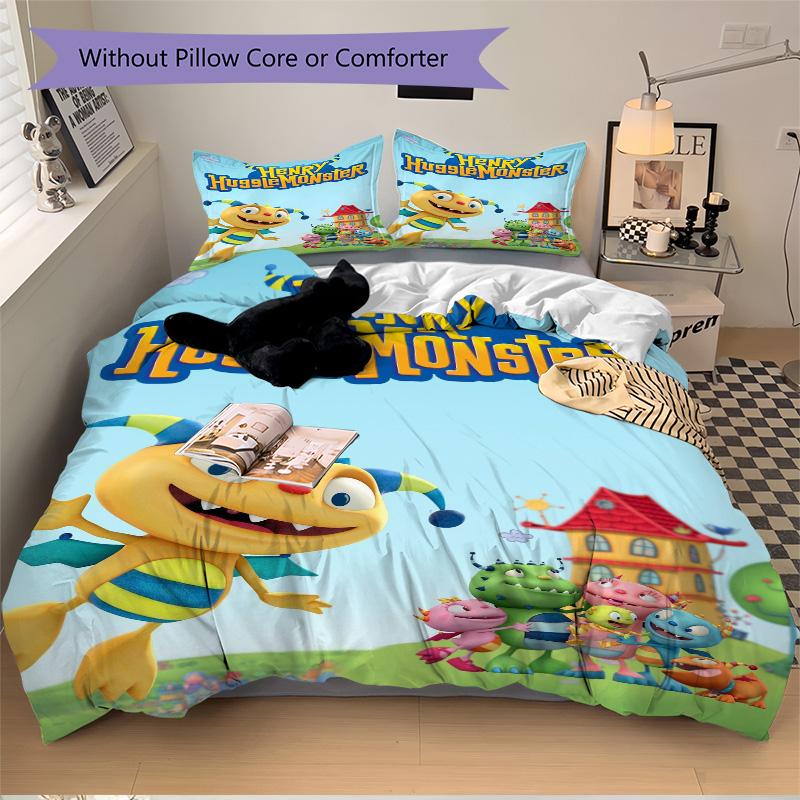 Adventure Henry Hugglemonster Print 3Pcs Bedding Setduvet Cover With 2 Bedropillowcase Home Birthday Gift
