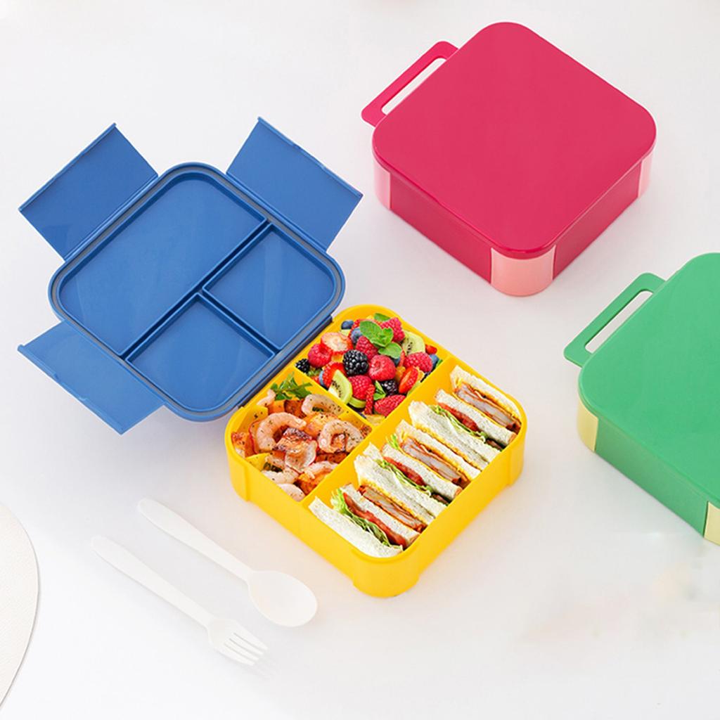 Flip-top Portable Children's Student Compartment Sealed Fruit Box For Work, Microwave-heated Lunch Box