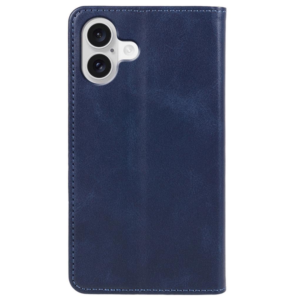 For iPhone 17 Case Strong Magnetic PU Leather Phone Cover Calf Texture